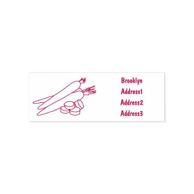 Carrot cartoon illustration self-inking stamp (Design)