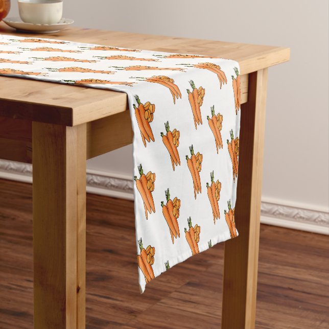 Carrot cartoon illustration short table runner (In Situ)