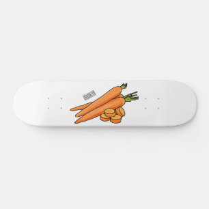 Carrot cartoon illustration skateboard