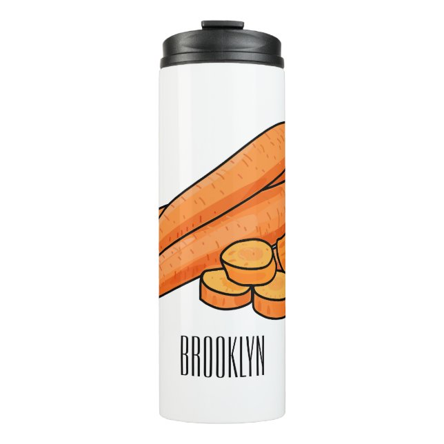Carrot cartoon illustration thermal tumbler (Front)