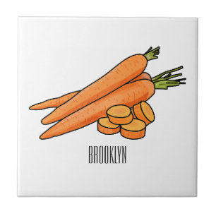 Carrot cartoon illustration tile