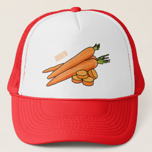 Carrot cartoon illustration trucker hat