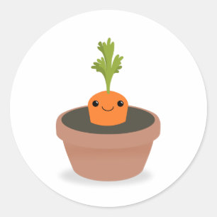 Carrot Character Classic Round Sticker
