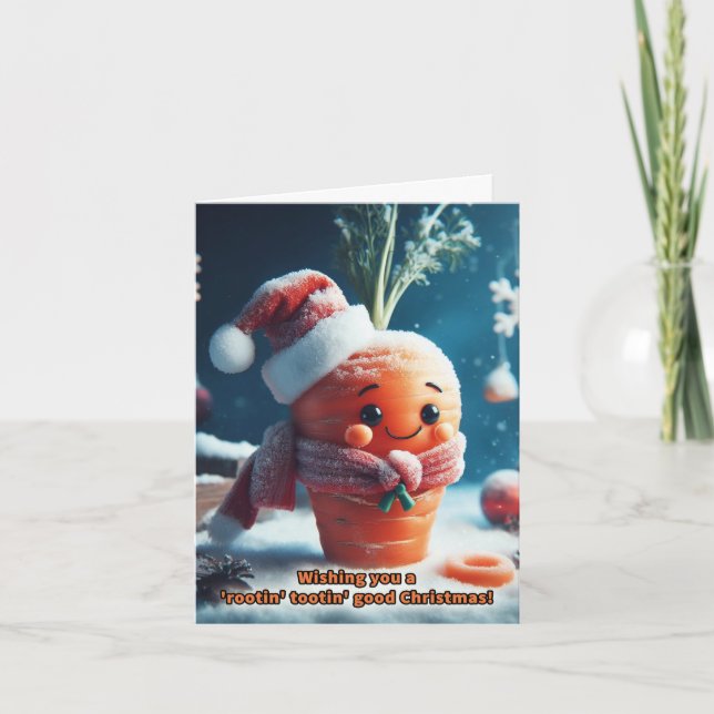 Carrot Christmas Greeting Card (Front)