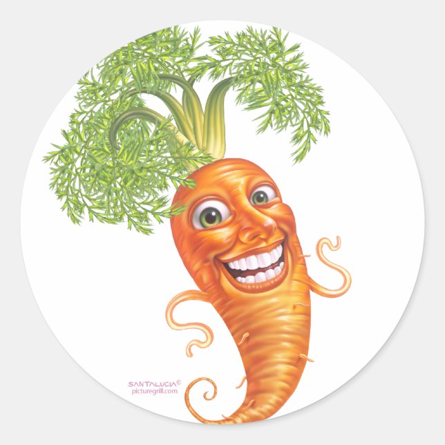 carrot classic round sticker (Front)