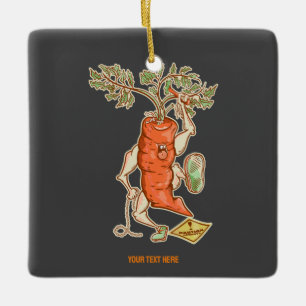 Carrot fighting Funny vegetable Ceramic Ornament