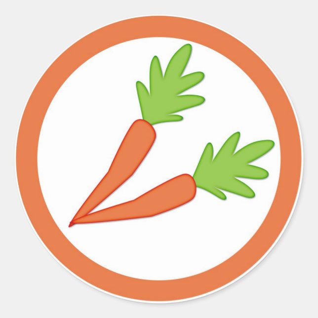 Carrot flavour circle sticker labels (Front)