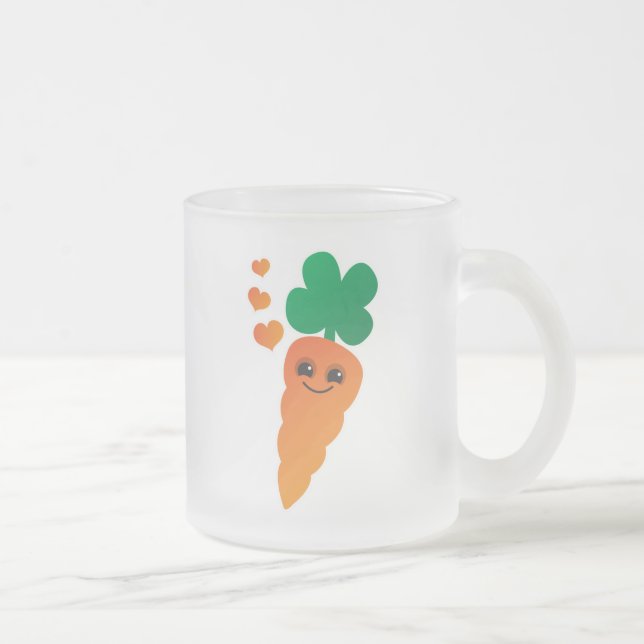 Carrot Frosted Glass Coffee Mug (Right)
