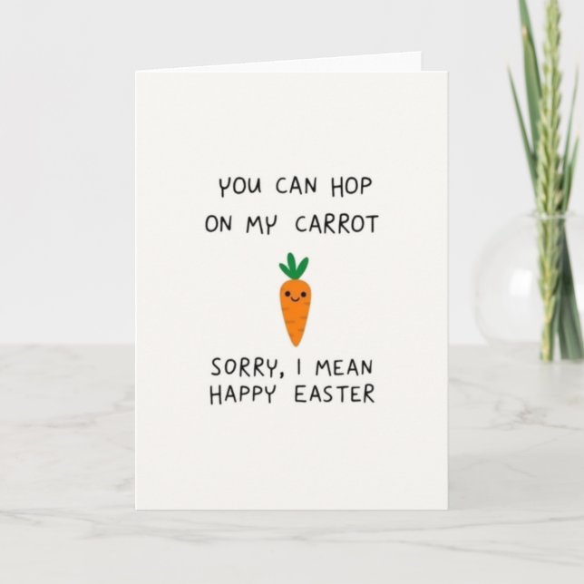 Carrot Happy Easter Message Card (Front)