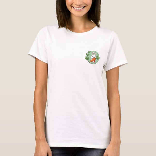 Carrot Hug Bunny T-Shirt (Front)