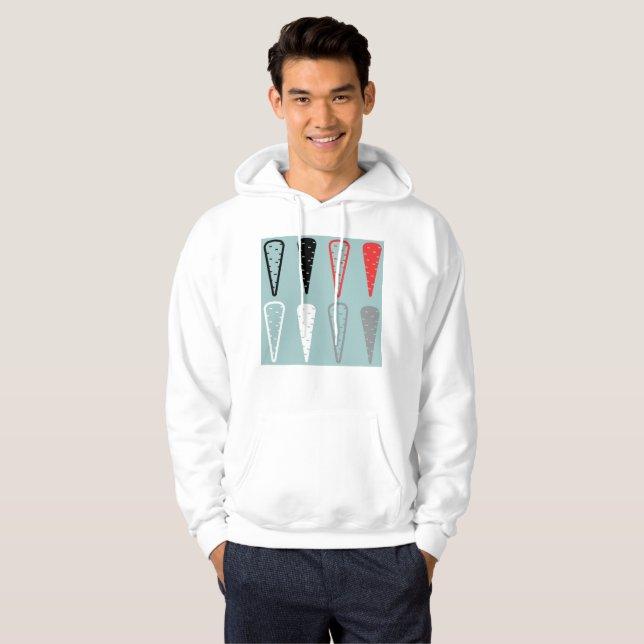 Carrot Icons Orange Black White Hoodie (Front Full)