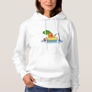 Carrot in Boat at Fishing with Fishing rod Hoodie