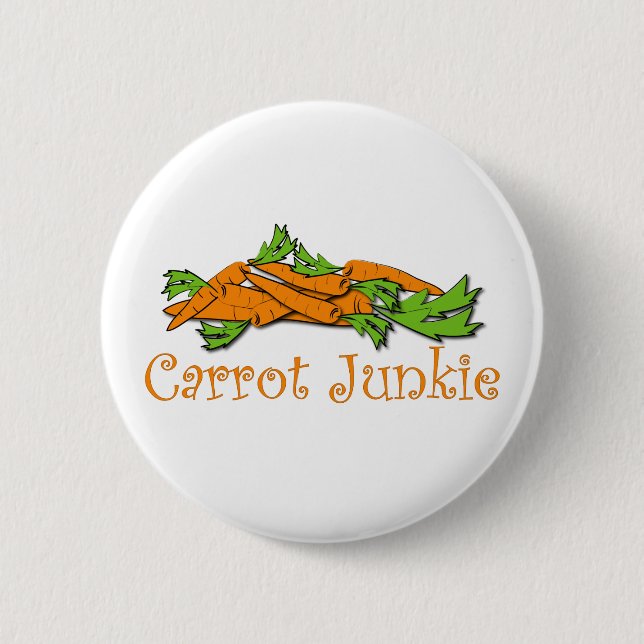 Carrot Junkie 6 Cm Round Badge (Front)