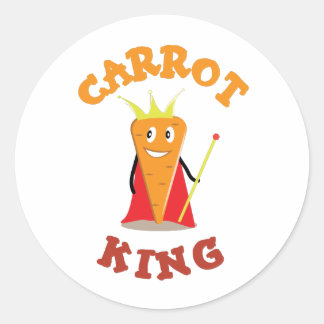 Carrot king royal vegetable crown illustration classic round sticker