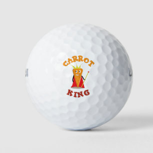 Carrot king royal vegetable crown illustration golf balls