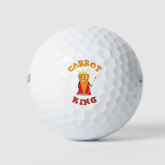 Carrot king royal vegetable crown illustration golf balls