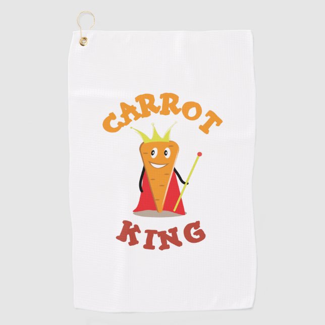 Carrot king royal vegetable crown illustration golf towel (Front)