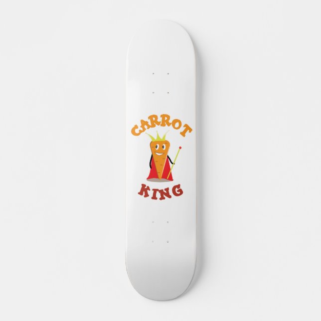 Carrot king royal vegetable crown illustration skateboard (Front)
