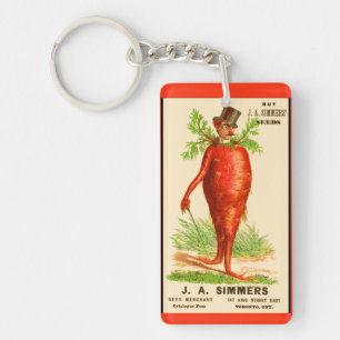carrot man Victorian trade card Key Ring