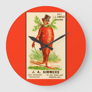 carrot man Victorian trade card Large Clock