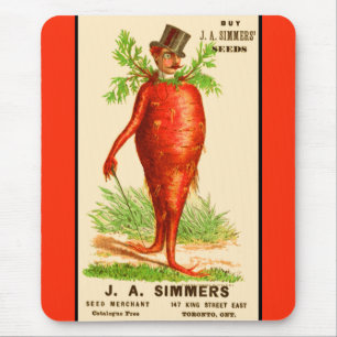 carrot man Victorian trade card Mouse Mat