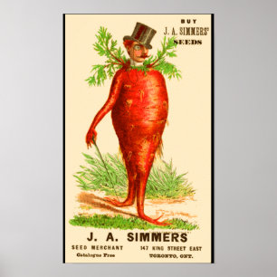 carrot man Victorian trade card Poster