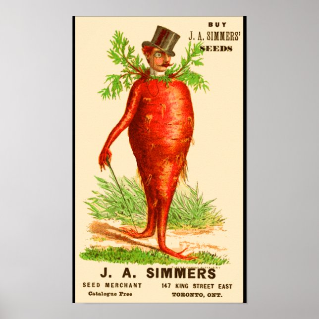 carrot man Victorian trade card Poster (Front)