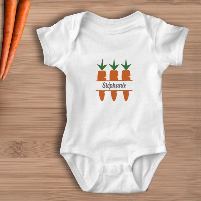 Carrot Monogram Baby Bodysuit (Carrot Monogram Baby Bodysuit)