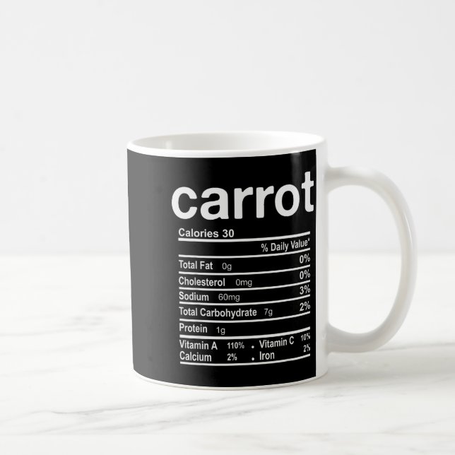 Carrot Nutrition Facts Funny Thanksgiving Christma Coffee Mug (Right)