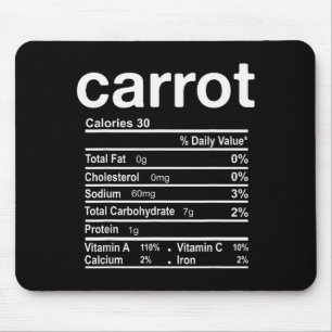 Carrot Nutrition Facts Funny Thanksgiving Christma Mouse Mat