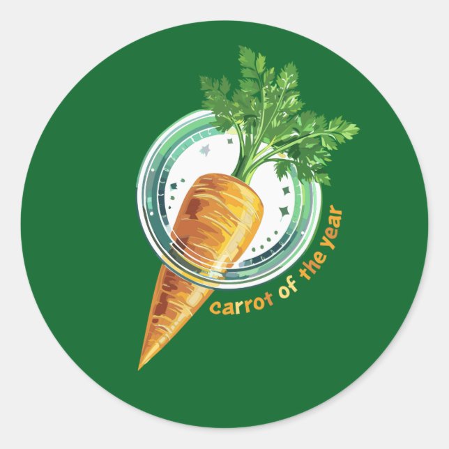 🥕 carrot of the year classic round sticker (Front)