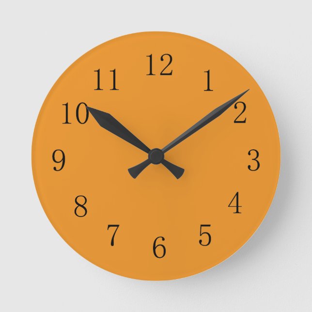 Carrot Orange Colour Kitchen Wall Clock (Front)