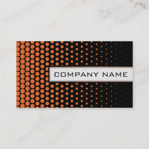 Carrot Orange Polka Dots Elegant Modern Black Business Card