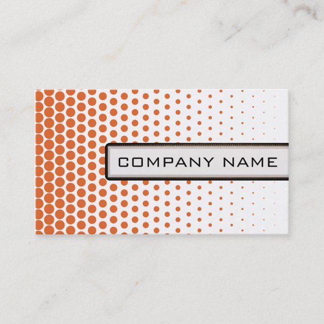 Carrot Orange Polka Dots Elegant Modern White Business Card (Front)