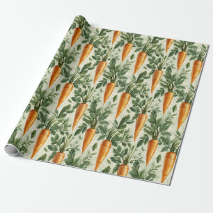 Carrot Pattern Spring Garden Decoupage Wrapping Paper