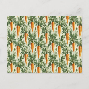 Carrot Pattern Spring Garden Postcard