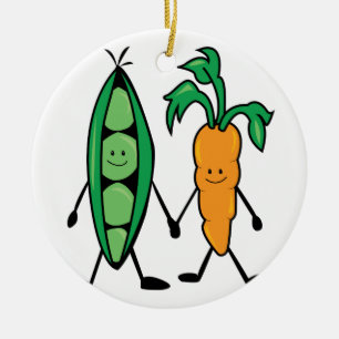 Carrot & Peas Ceramic Tree Decoration