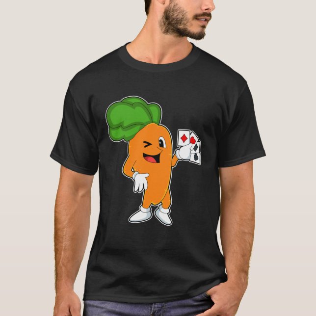Carrot Poker Poker cards Card game T-Shirt (Front)