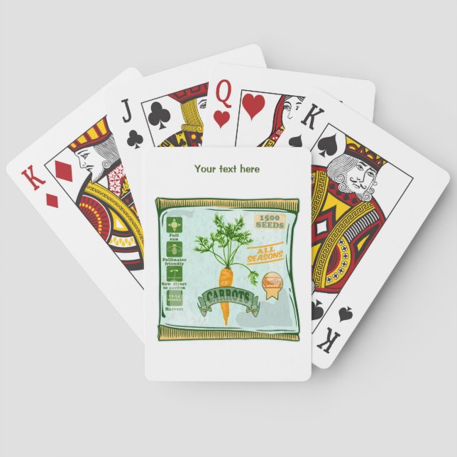 Carrot seeds growing veggies playing cards (Back)