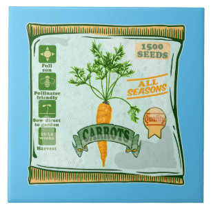 Carrot seeds growing veggies tile