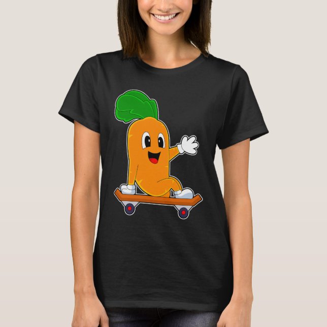 Carrot Skater Skateboard Sports T-Shirt (Front)