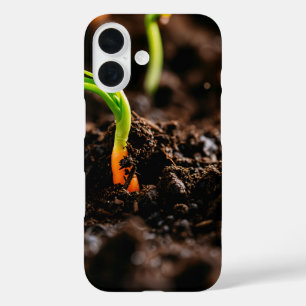 Carrot Sprout – Garden Growth Close-Up iPhone 16 Case