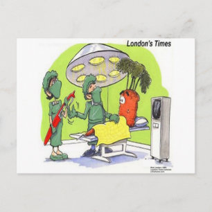 Carrot Surgery Funny Medical Cartoon Postcard