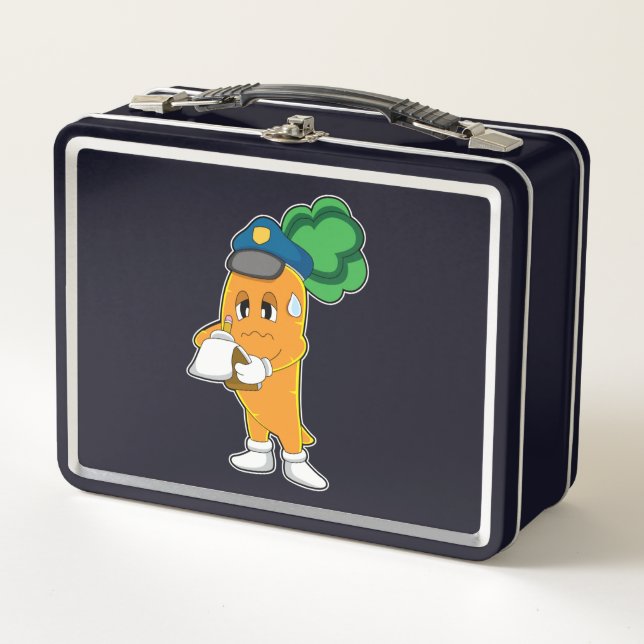 Carrot Traffic warden Parking ticket Metal Lunch Box (Front)