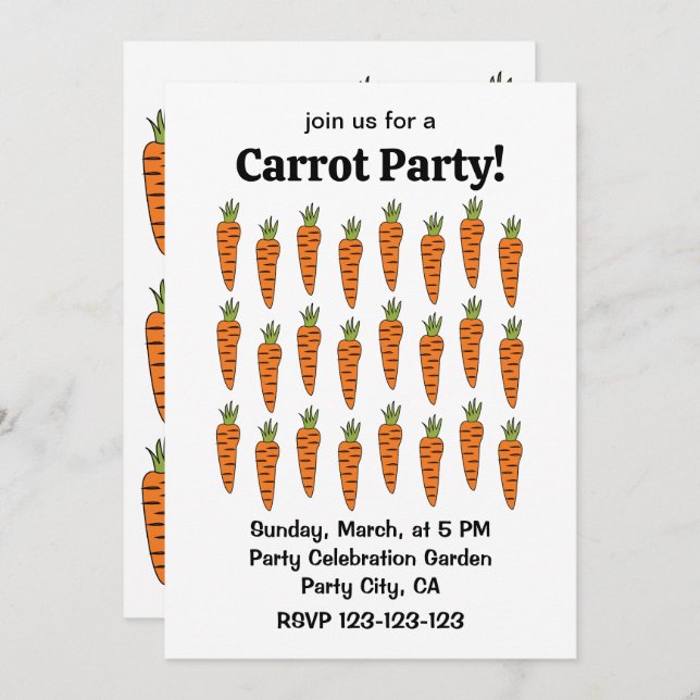 Carrot Vegetable Farmers Market Food Invitation (Front/Back)