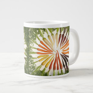 Carrot Vegetables Colourful Rainbow Pattern Garden Large Coffee Mug