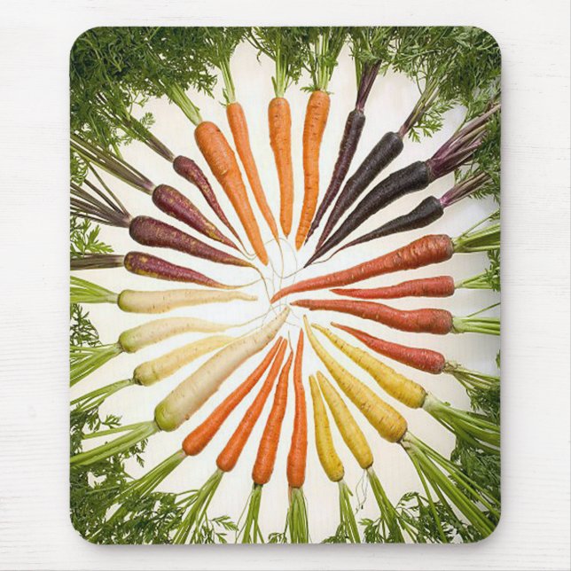 Carrot Vegetables Colourful Rainbow Pattern Garden Mouse Mat (Front)