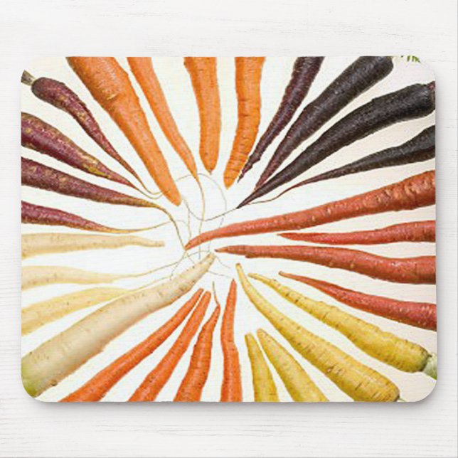 Carrot Vegetables Colourful Rainbow Pattern Garden Mouse Mat (Front)