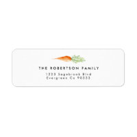 Carrot Watercolor Address Label