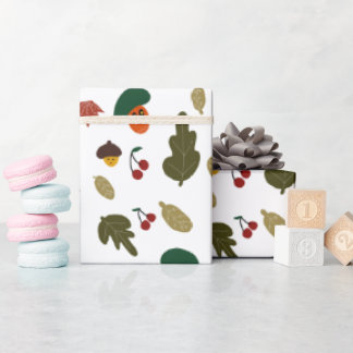 Carrots & Acorns Wrapping Paper